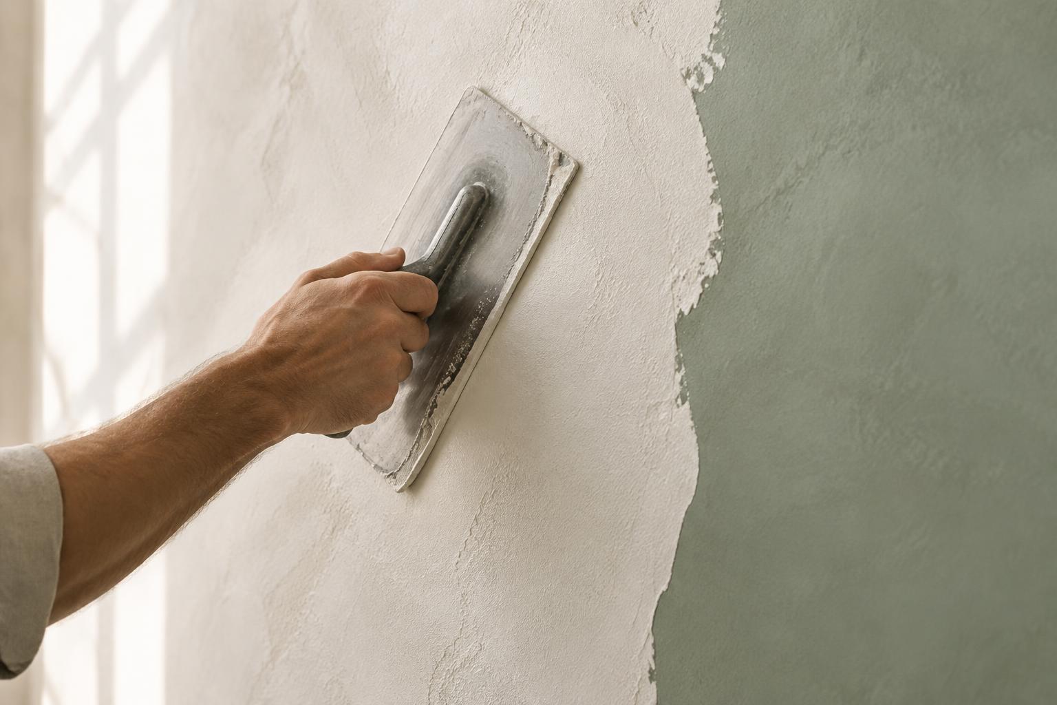 Illustrative hand-applied mineral surface preparation